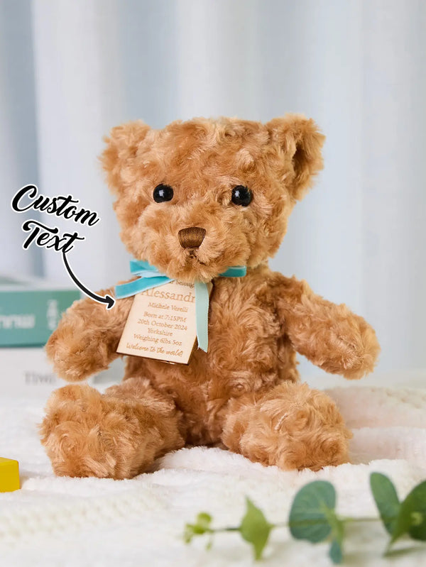 Personalized Bear Plush Birth Stats Stuffed Animal Birth Announcement Gifts