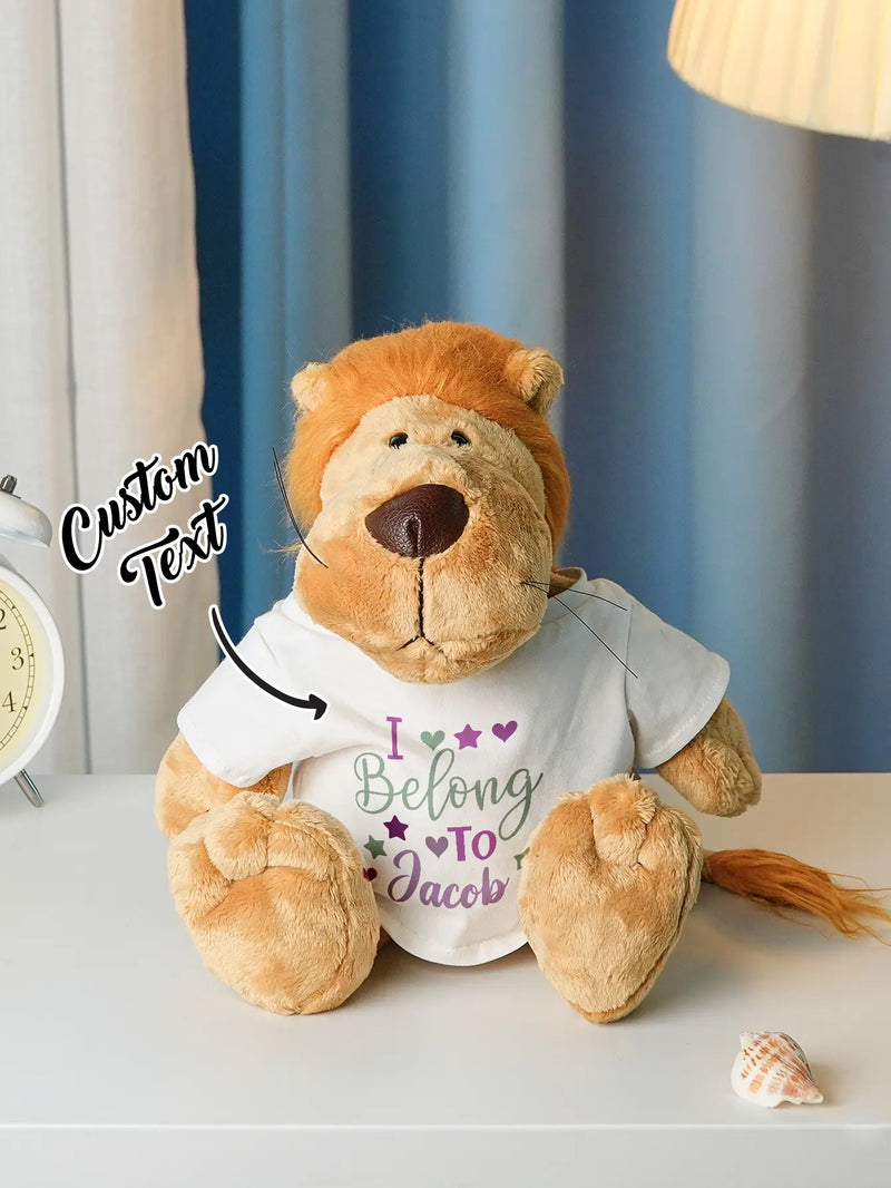 Personalized Animal Plush Stuffed Toy Birth Announcement Gift for Baby Shower