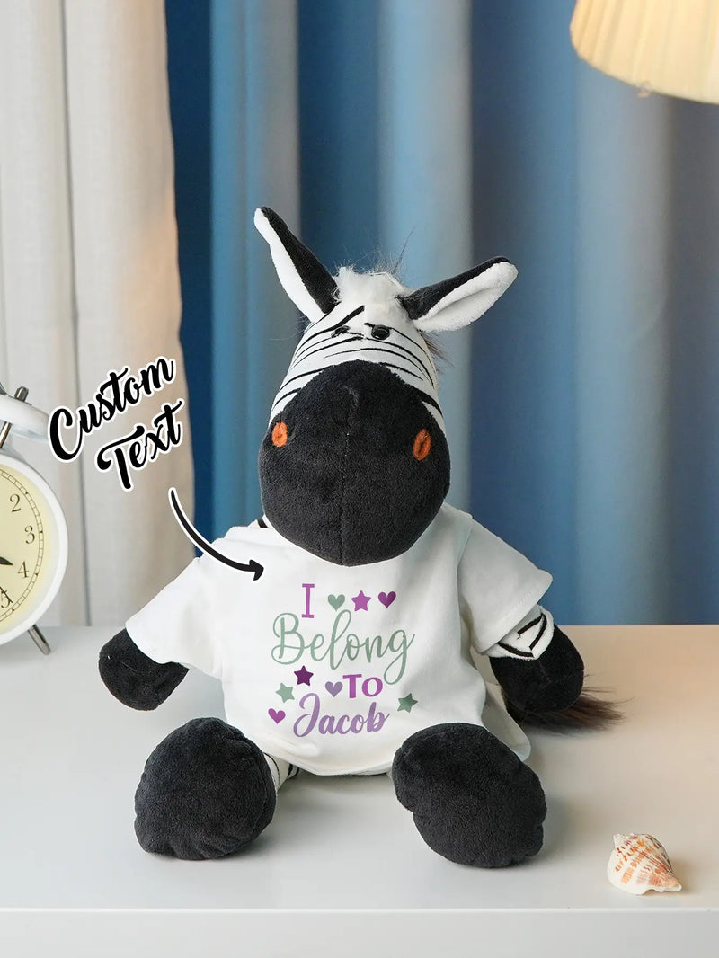 Personalized Animal Plush Stuffed Toy Birth Announcement Gift for Baby Shower