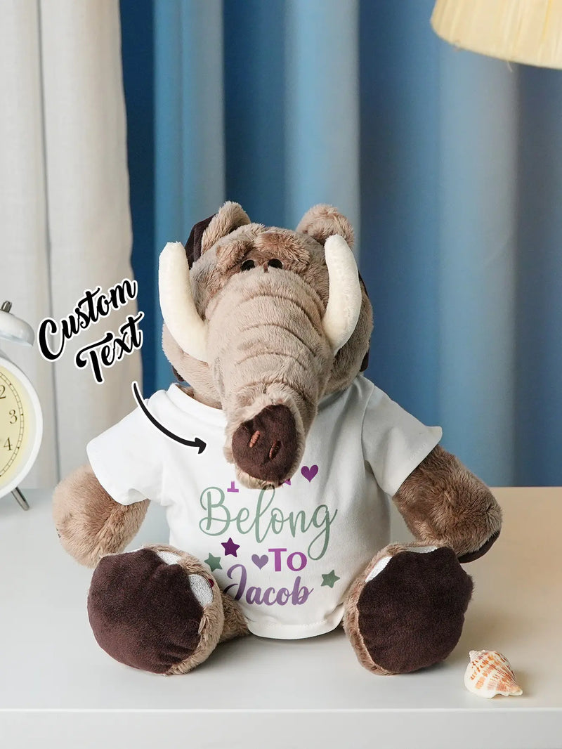 Personalized Animal Plush Stuffed Toy Birth Announcement Gift for Baby Shower