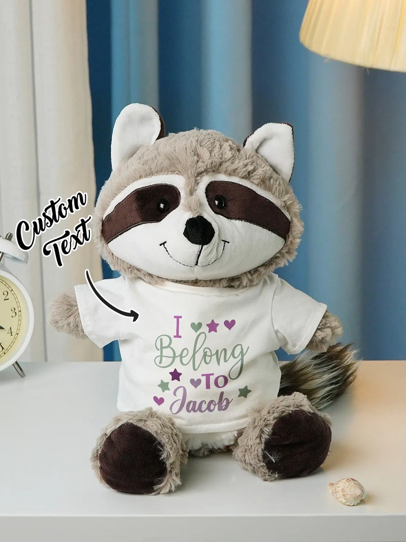 Personalized Animal Plush Stuffed Toy Birth Announcement Gift for Baby Shower