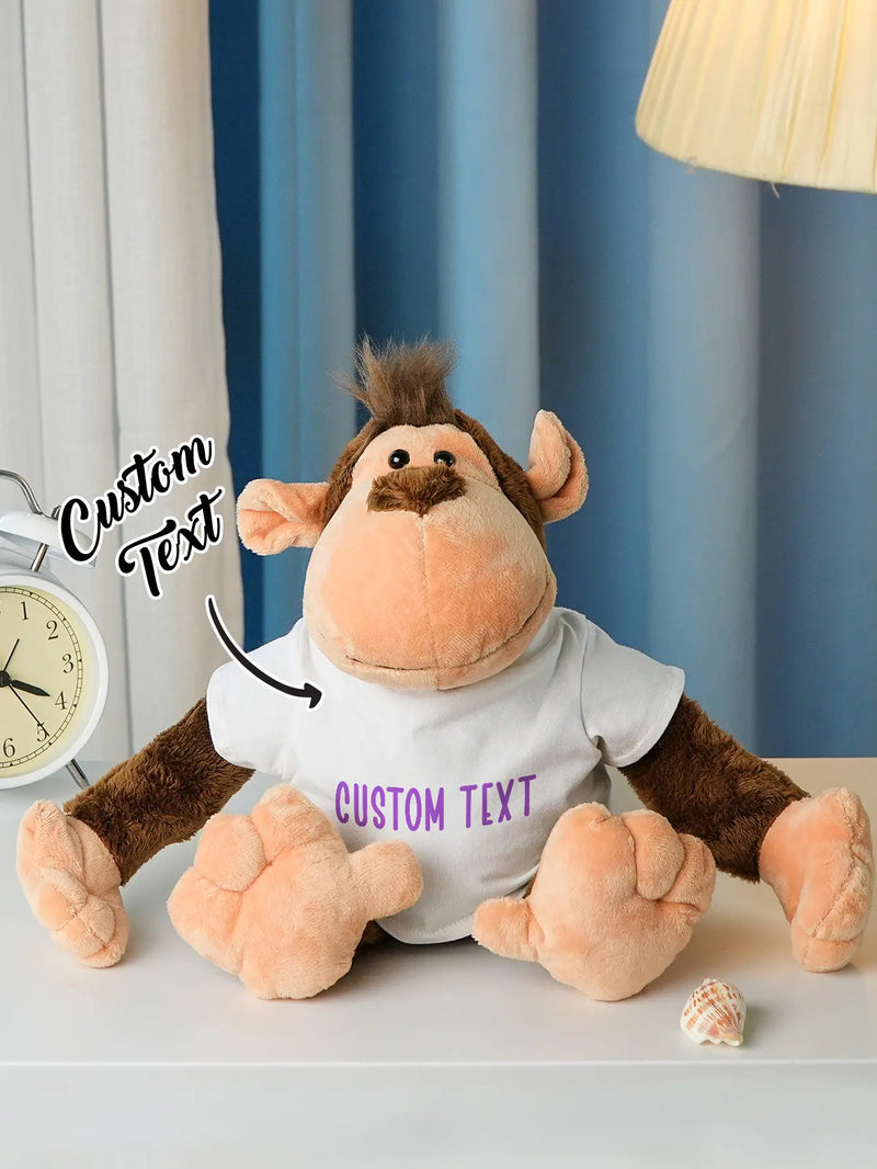 Personalized Animal Plush Stuffed Toy Birth Announcement Gift for Baby Shower