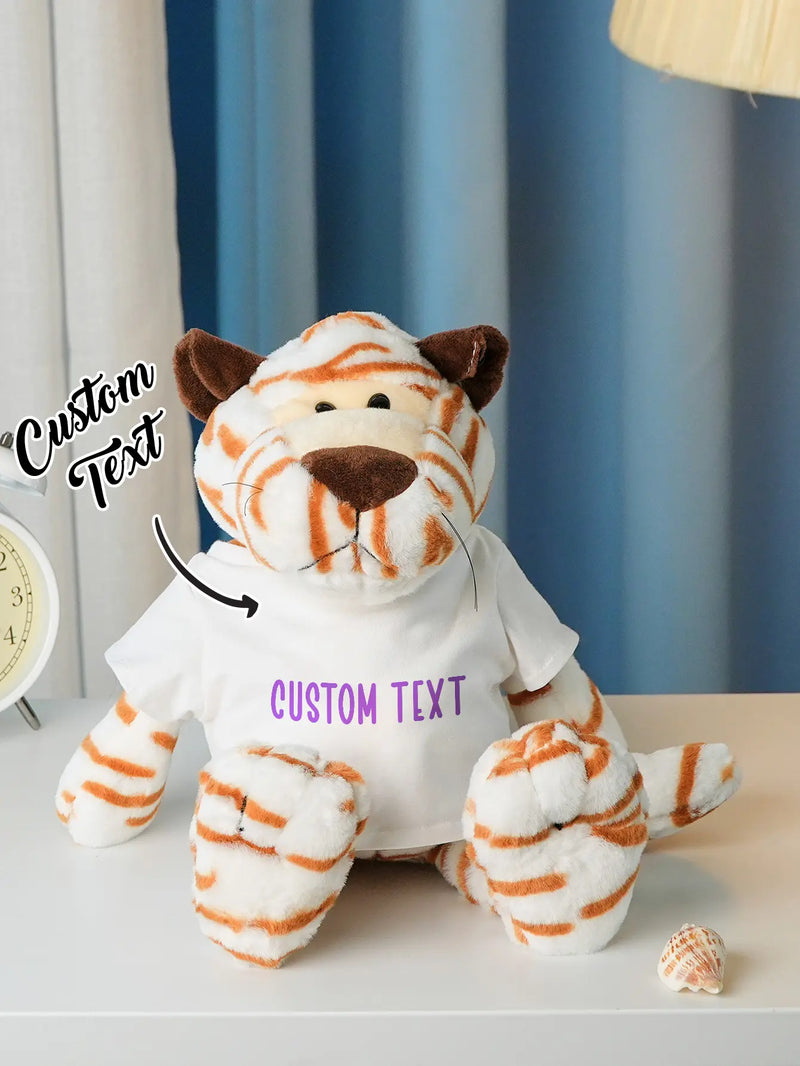 Personalized Animal Plush Stuffed Toy Birth Announcement Gift for Baby Shower