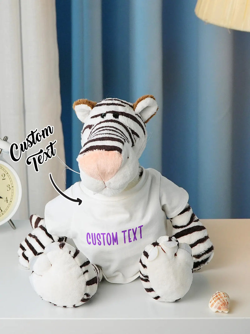 Personalized Animal Plush Stuffed Toy Birth Announcement Gift for Baby Shower