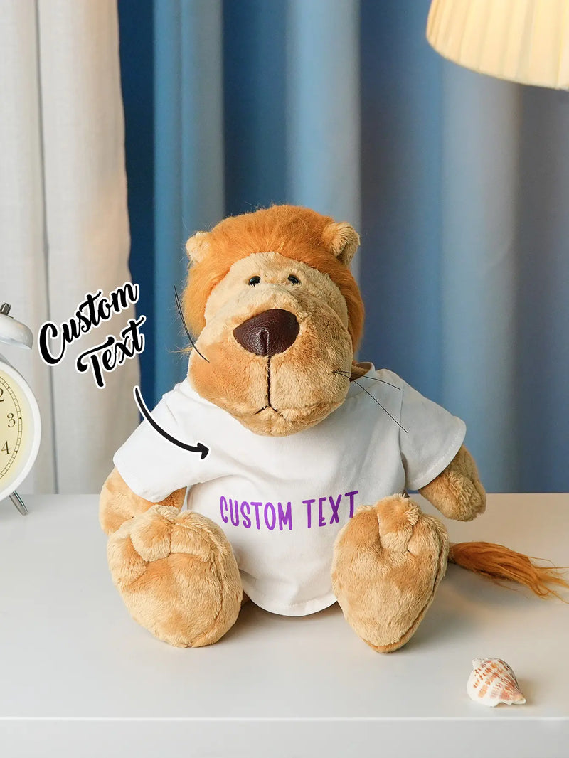 Personalized Animal Plush Stuffed Toy Birth Announcement Gift for Baby Shower