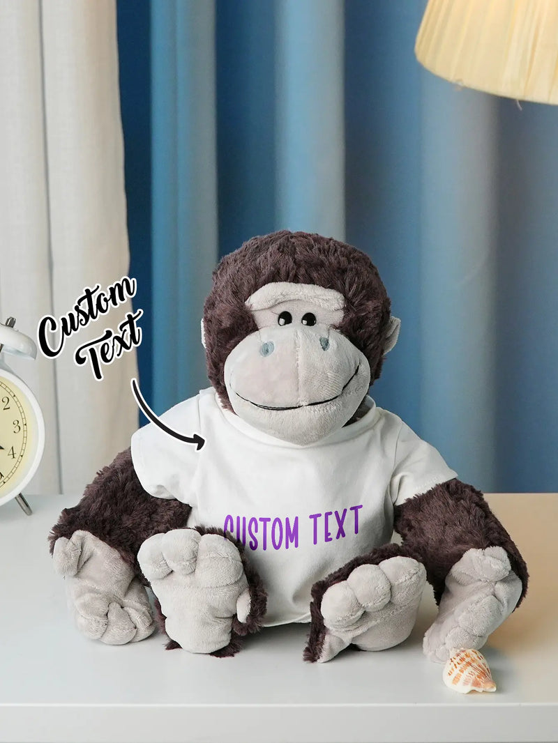 Personalized Animal Plush Stuffed Toy Birth Announcement Gift for Baby Shower