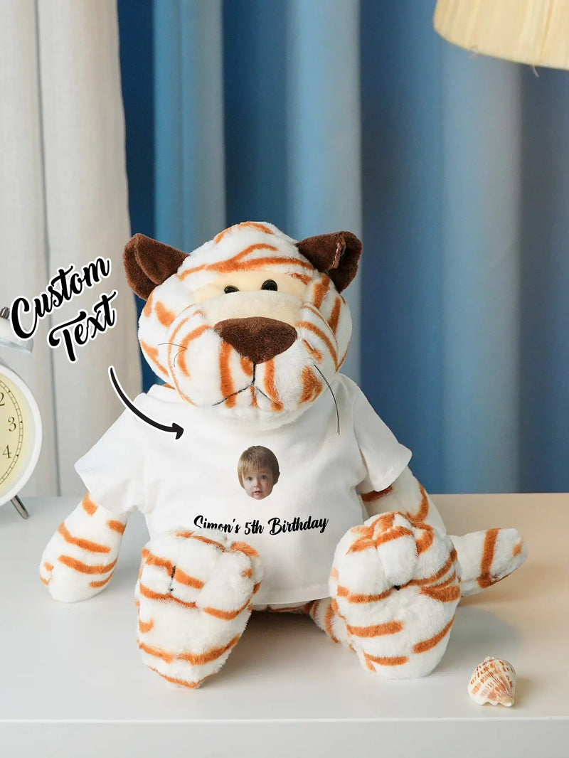 Personalized Animal Plush Stuffed Toy Birth Announcement Gift for Baby Shower