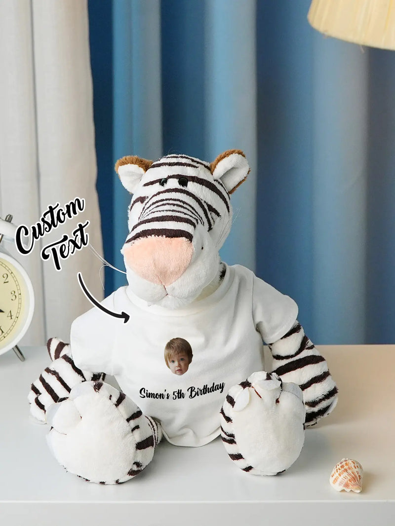 Personalized Animal Plush Stuffed Toy Birth Announcement Gift for Baby Shower