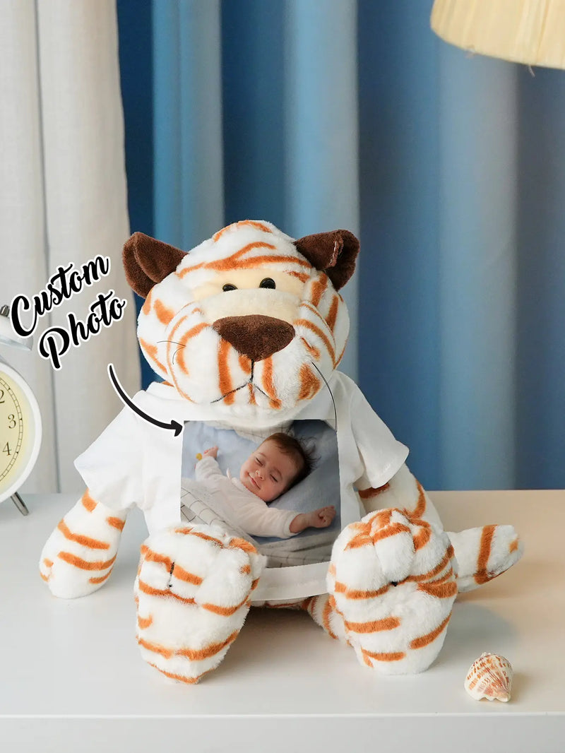 Personalized Animal Plush Stuffed Toy Birth Announcement Gift for Baby Shower