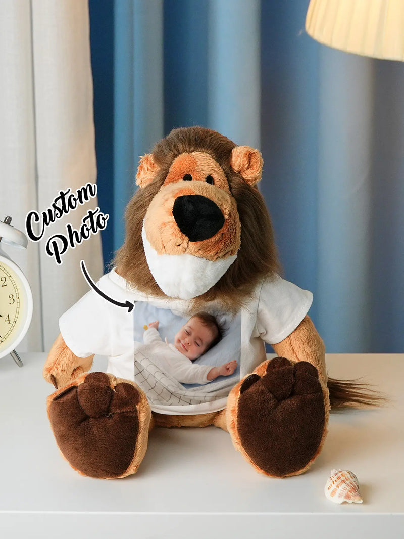 Personalized Animal Plush Stuffed Toy Birth Announcement Gift for Baby Shower