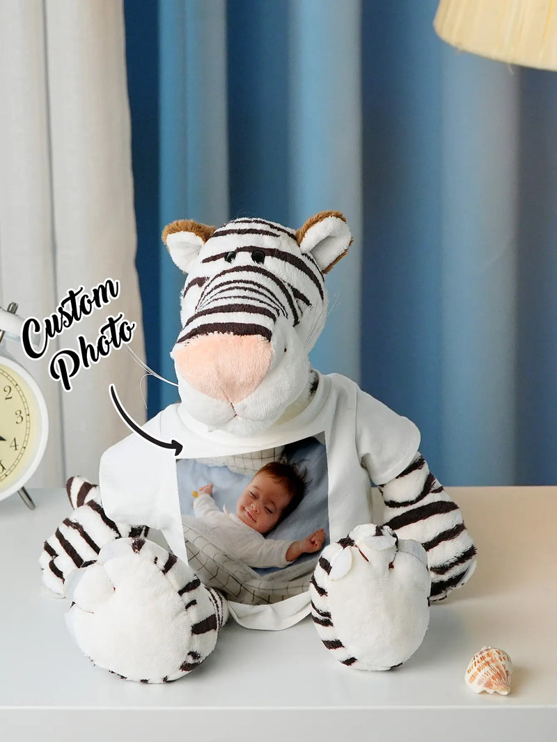 Personalized Animal Plush Stuffed Toy Birth Announcement Gift for Baby Shower