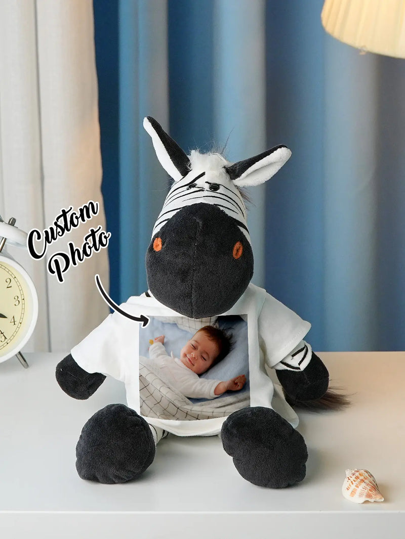 Personalized Animal Plush Stuffed Toy Birth Announcement Gift for Baby Shower