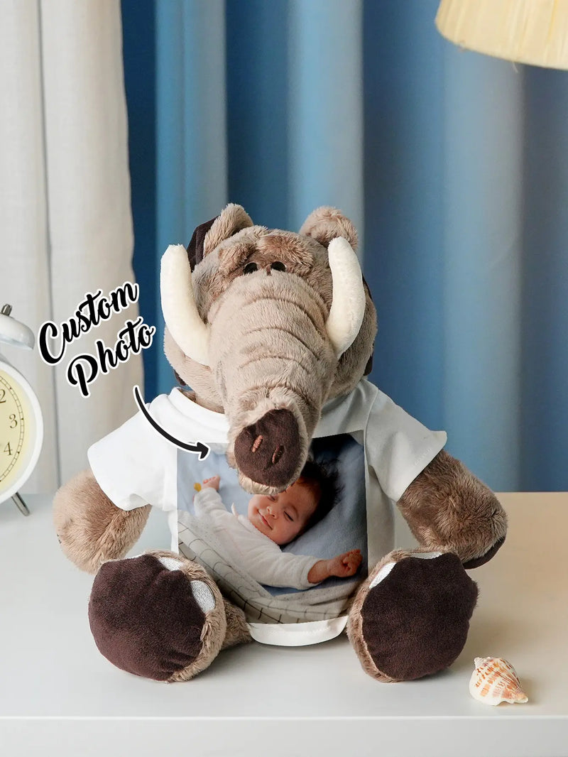 Personalized Animal Plush Stuffed Toy Birth Announcement Gift for Baby Shower