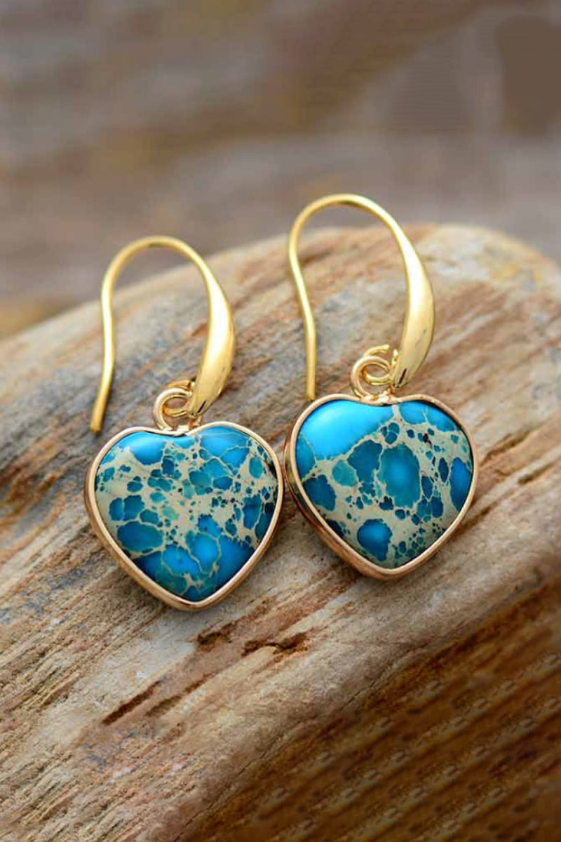 Imperial Jasper Heart Earrings