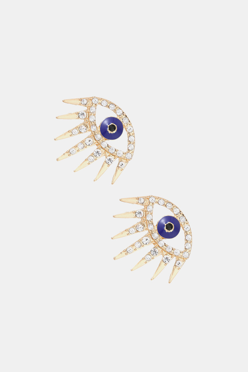 Evil Eye Rhinestone Dangle Earrings