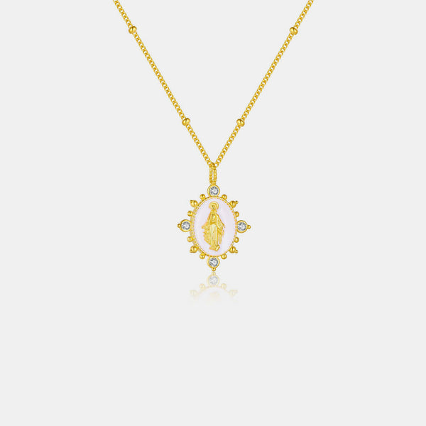 18K Gold-Plated Spring Ring Closure Pendant Necklace