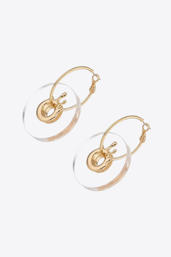 Contrast Hoop Drop Earrings