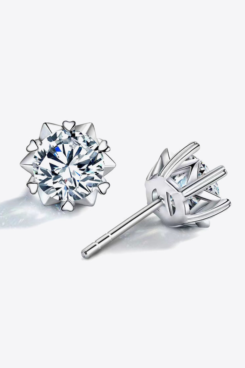 Stuck On You 4 Carat Moissanite Stud Earrings