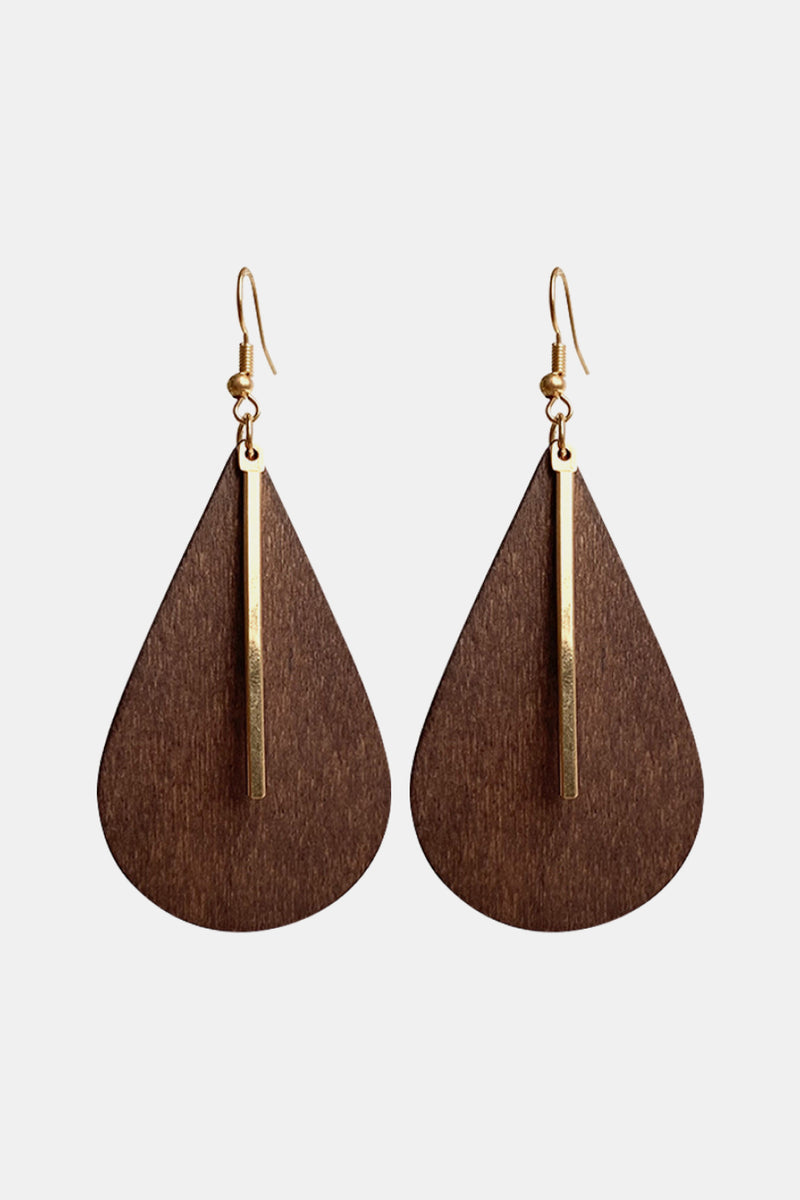 Geometrical Shape Wooden Dangle Earrings