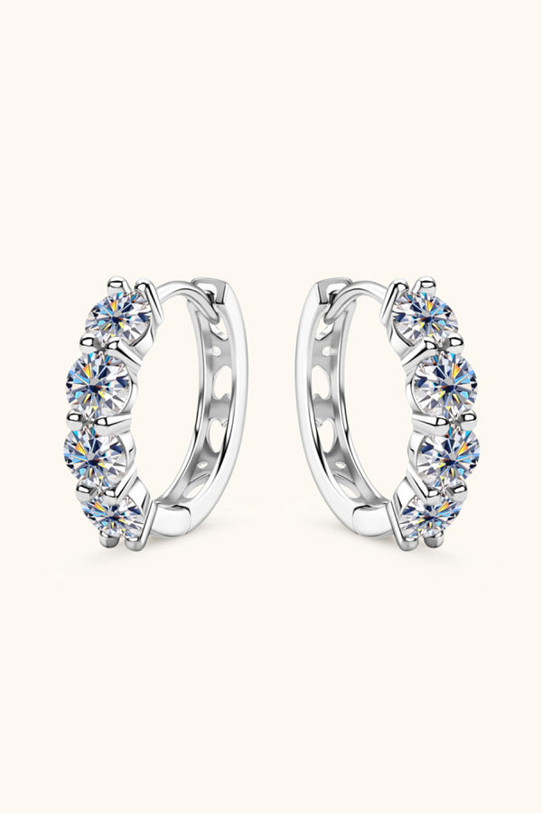 2.4 Carat Moissanite Huggie Earrings