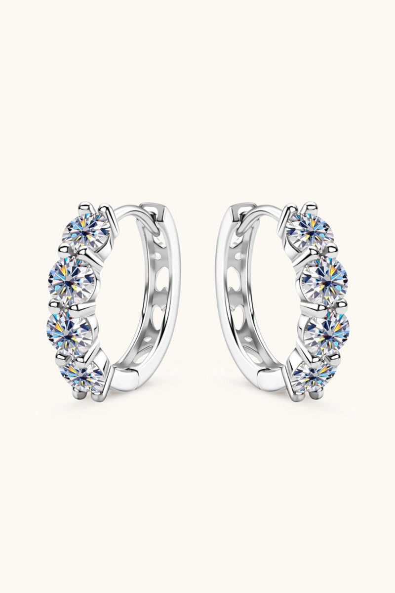 2.4 Carat Moissanite Huggie Earrings