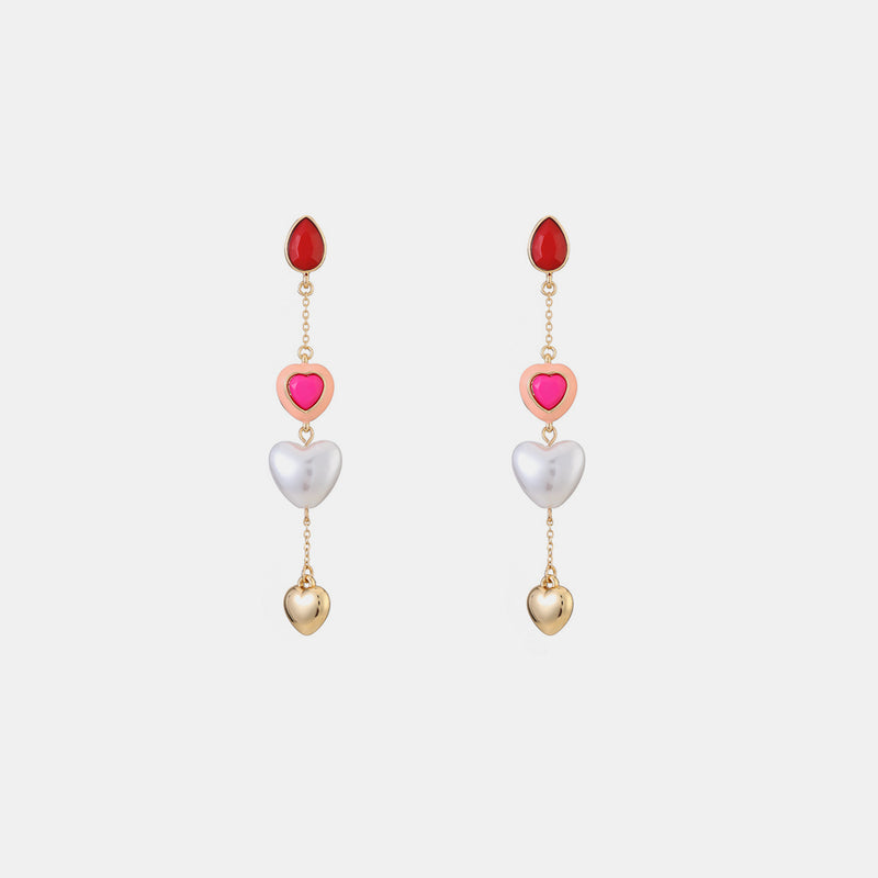 Heart Alloy Dangle Earrings