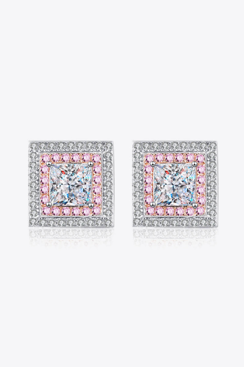 Moissanite Square Stud Earrings