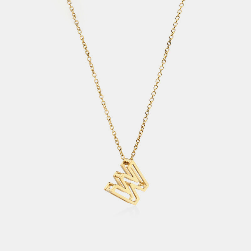 Stainless Steel Letter Pendant Necklace