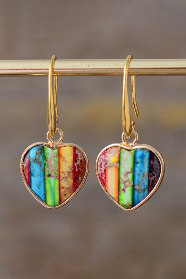 Imperial Jasper Heart Earrings