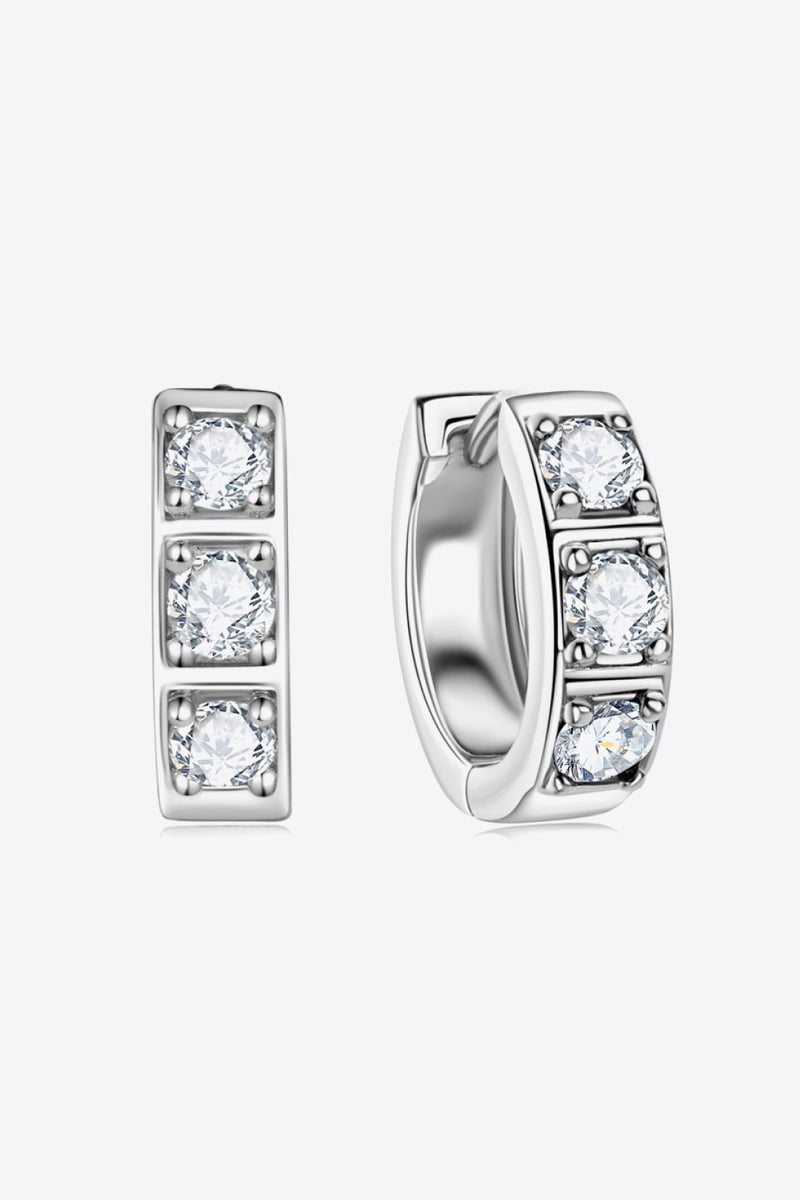 Inlaid Moissanite Huggie Earrings