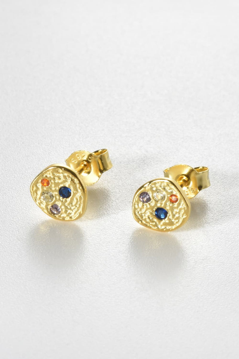 Multicolored Zircon Stud Earrings