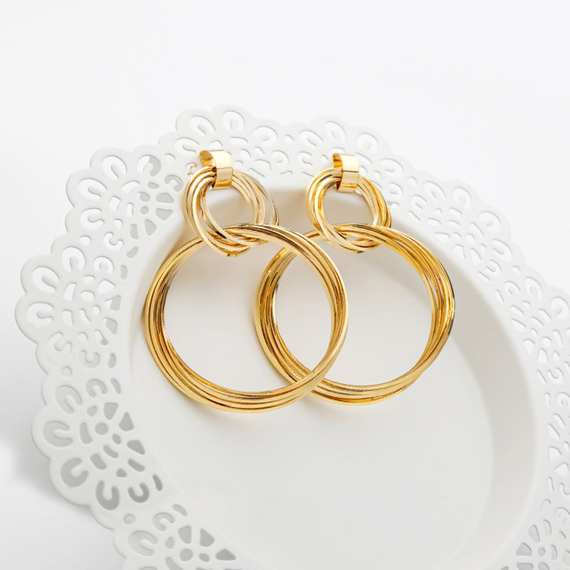 Gold-Plated Copper Double-Hoop Earrings