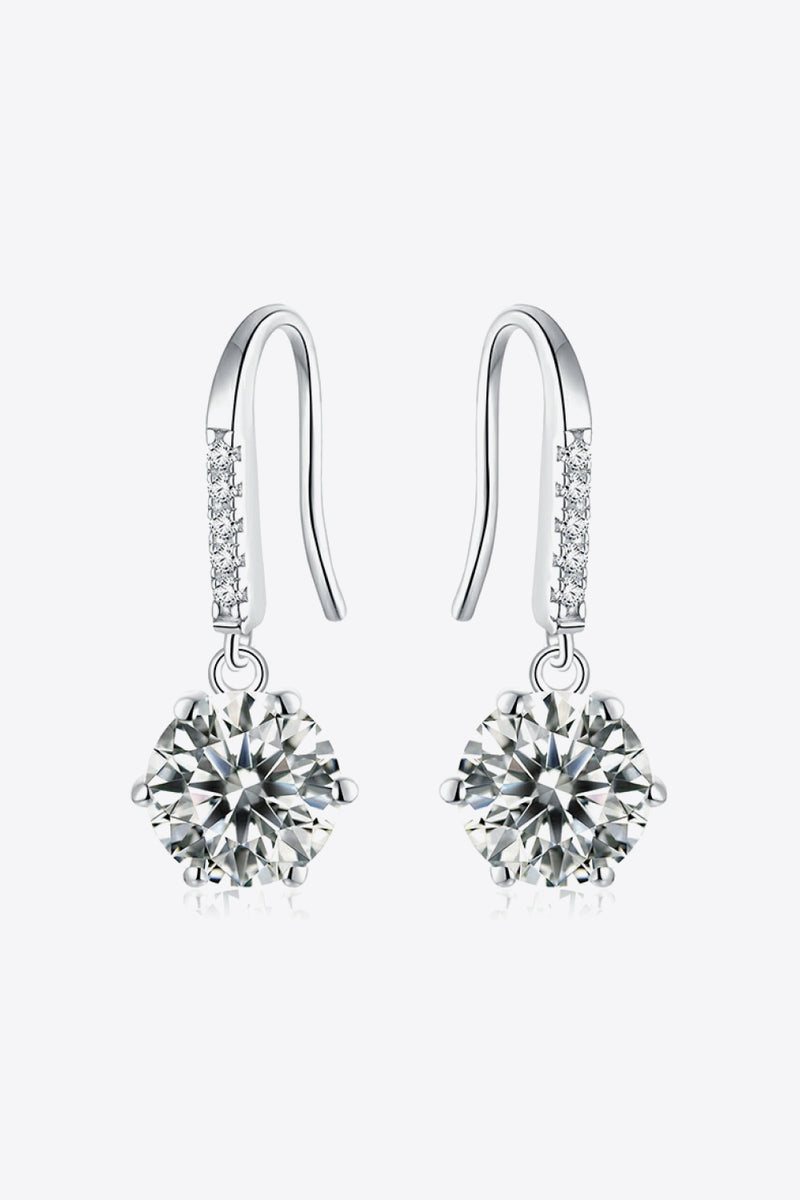 6-Prong Moissanite Drop Earrings