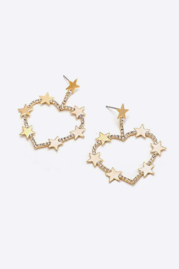 Star Zircon Heart-Shaped Earrings