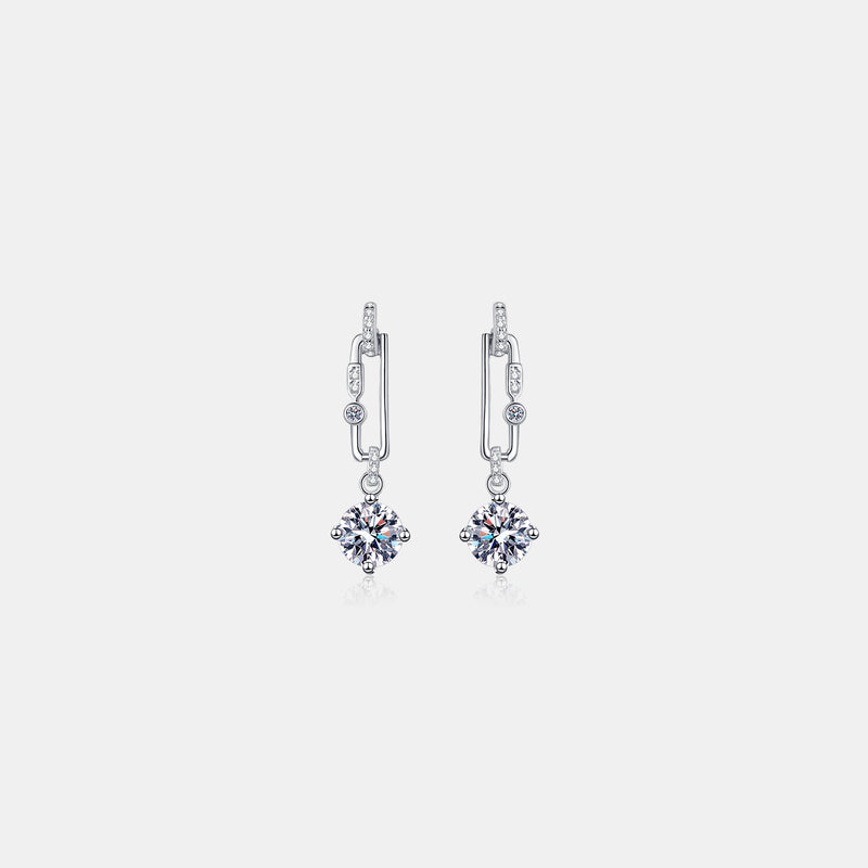 2 Carat Moissanite 925 Sterling Silver Earrings