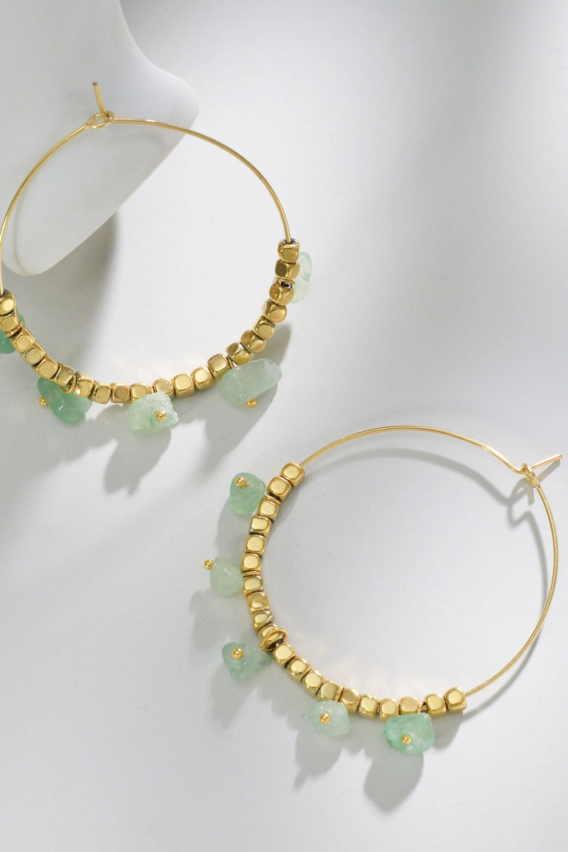 Turquoise Stainless Steel Hoop Earrings