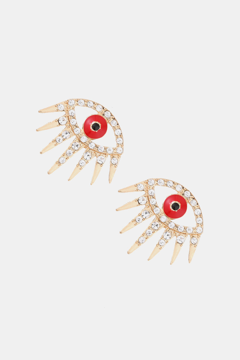 Evil Eye Rhinestone Dangle Earrings