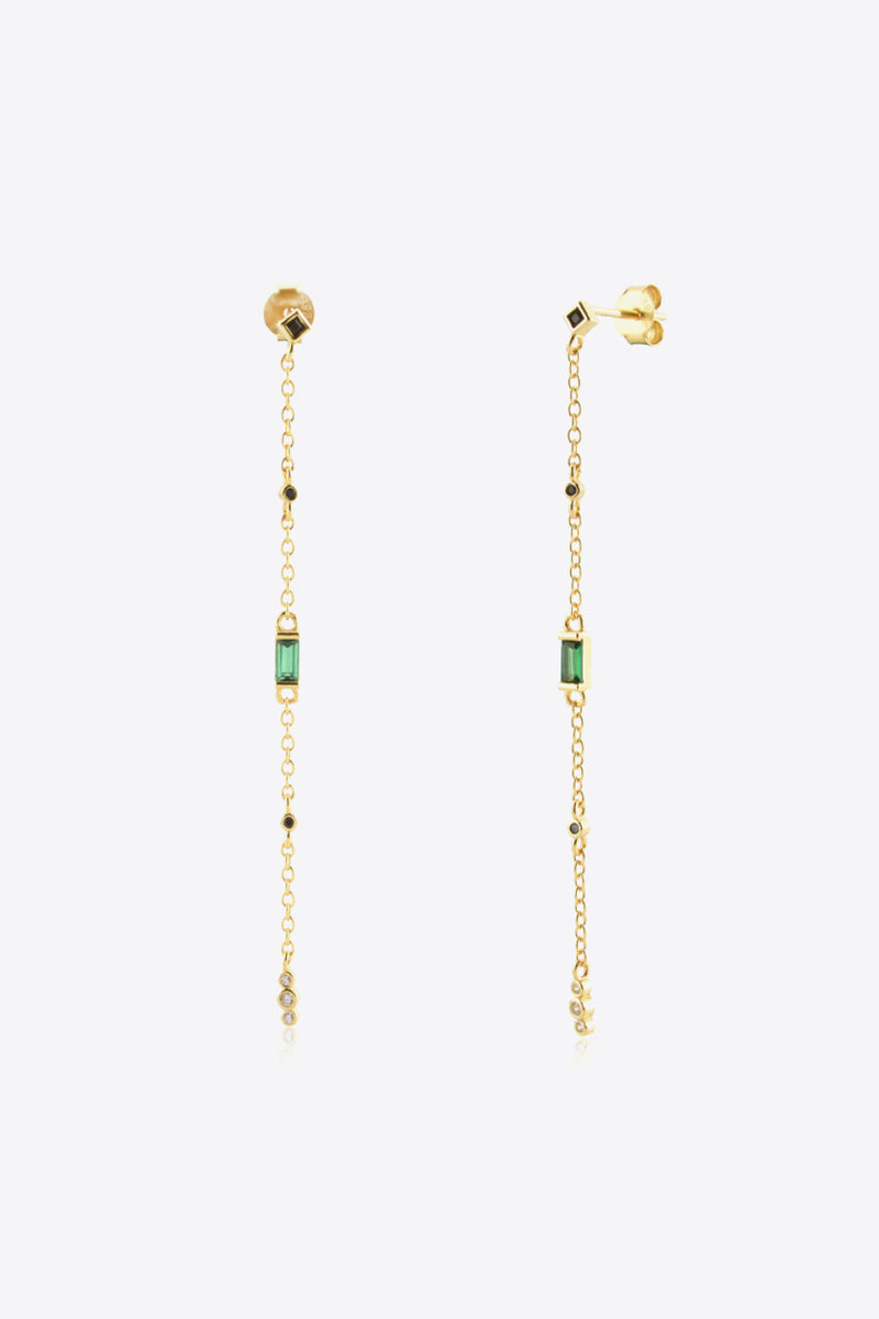 Inlaid Zircon 18K Gold-Plated Earrings