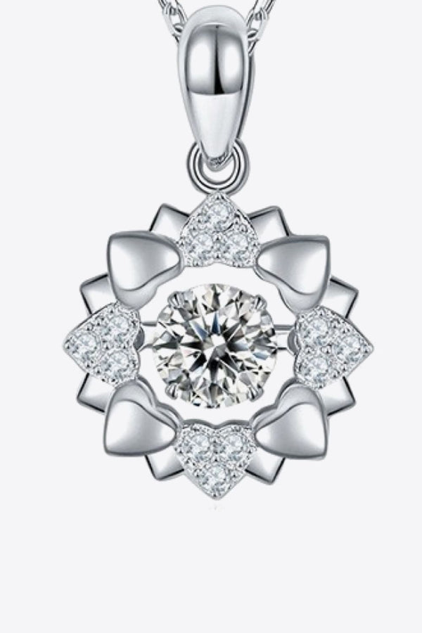 Moissanite Flower Shape Pendant Necklace