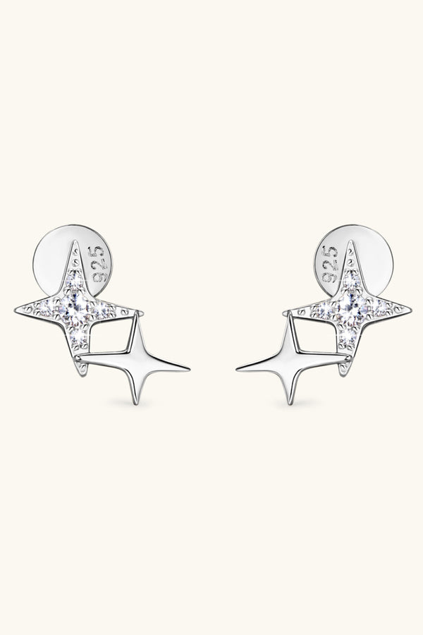 Moissanite 925 Sterling Silver Star Shape Earrings