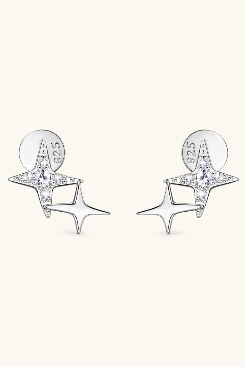 Moissanite 925 Sterling Silver Star Shape Earrings