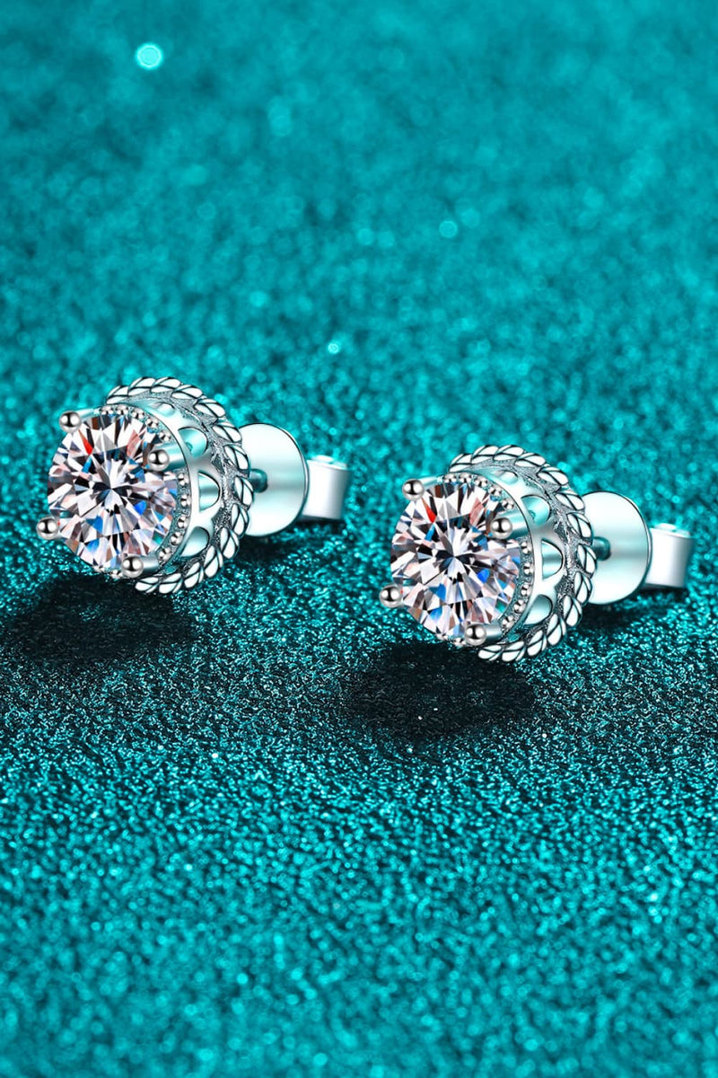 2 Carat Moissanite 925 Sterling Silver Stud Earrings