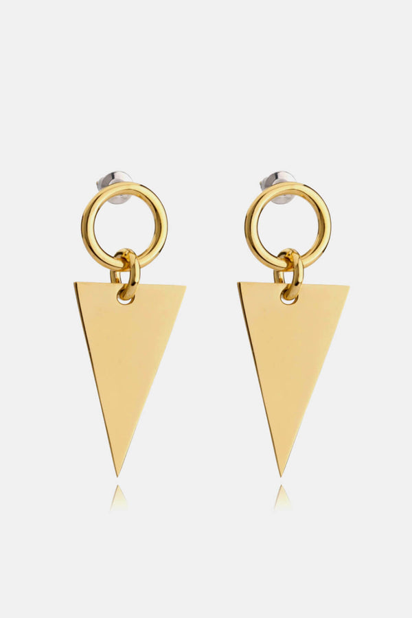 Stainless Steel Triangle Dangle Earrings