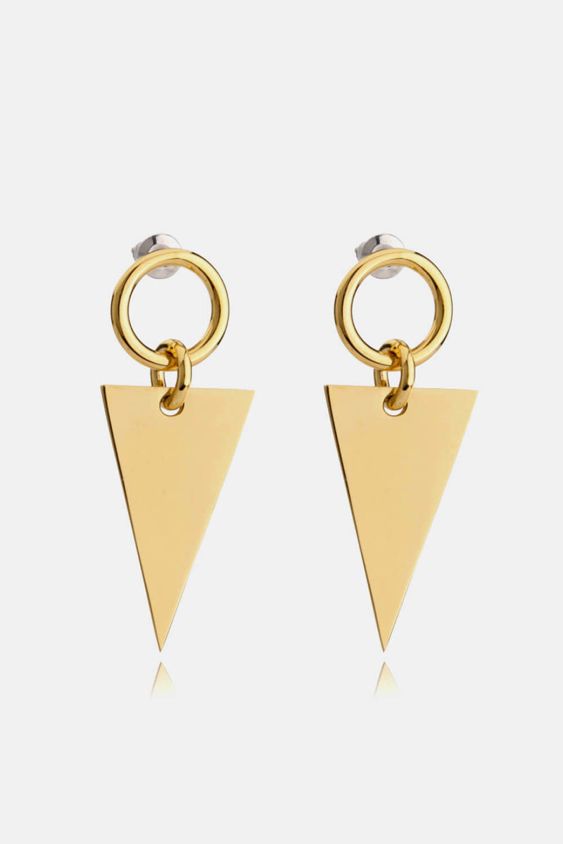 Stainless Steel Triangle Dangle Earrings