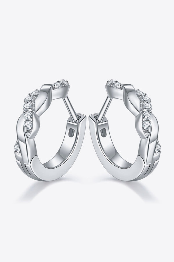 Moissanite Twisted Platinum-Plated Earrings