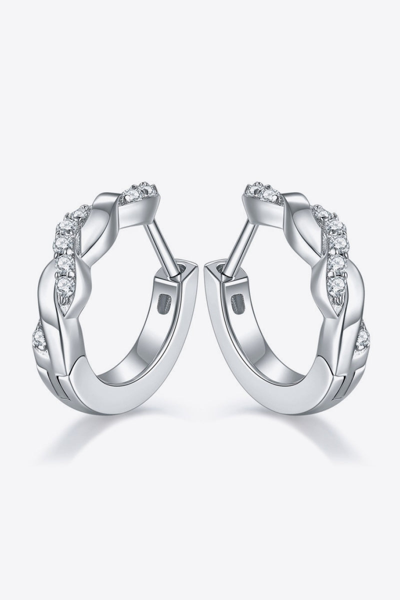 Moissanite Twisted Platinum-Plated Earrings