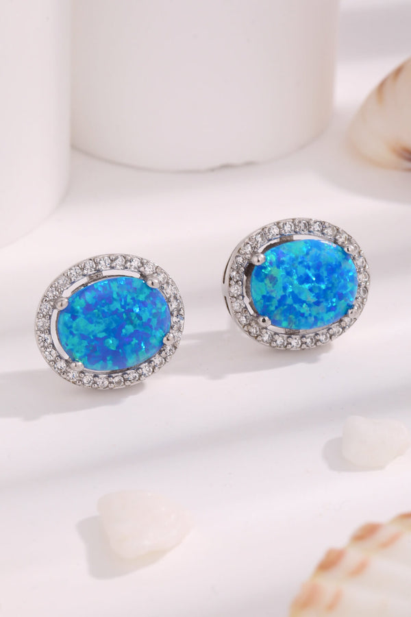 Opal Round Earrings