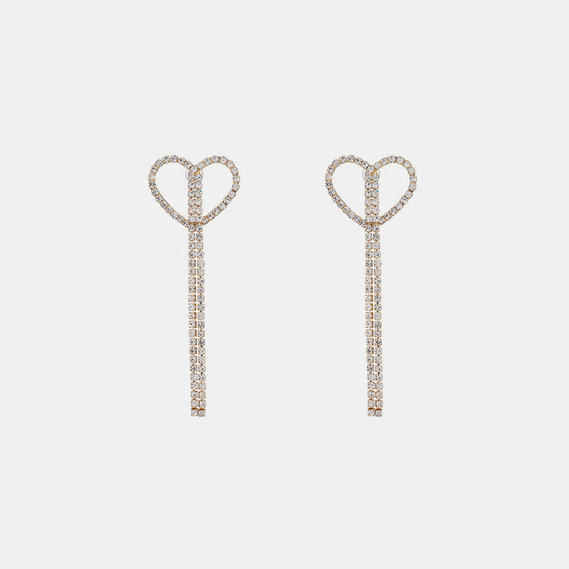 Heart Shape Gold-Plated Alloy Earrings