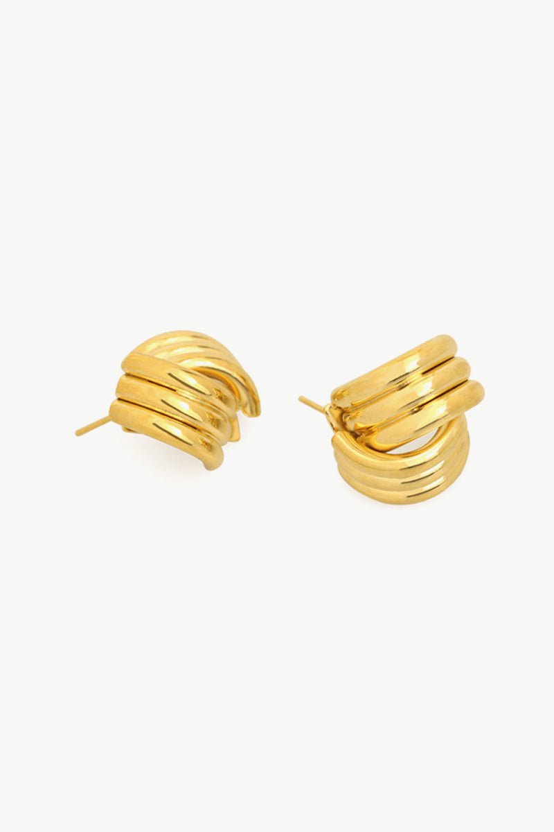 Line Design Stud Earrings