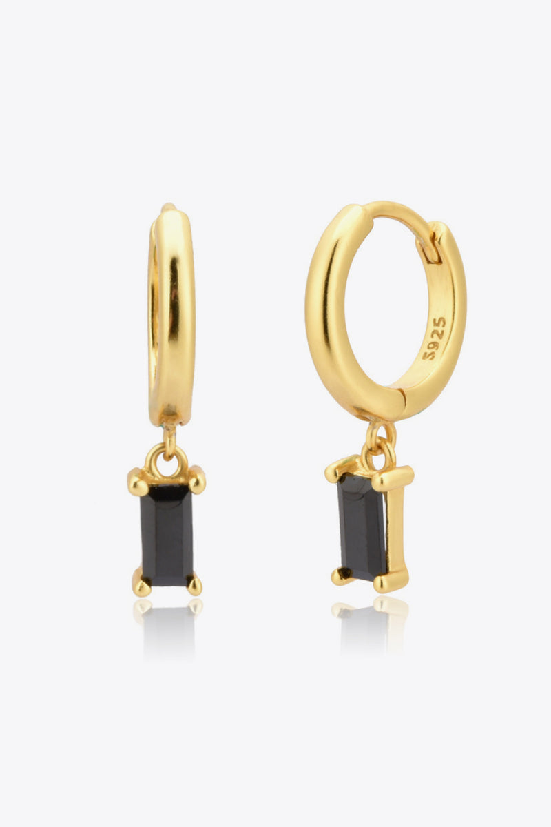 Zircon Huggie Drop Earrings